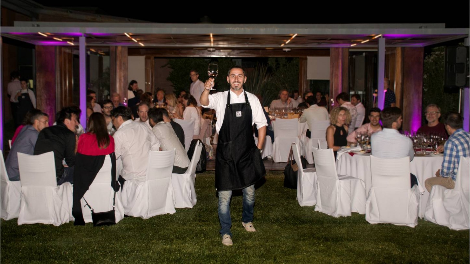 El chef Lucas Bustos celebró en Ruca Malen